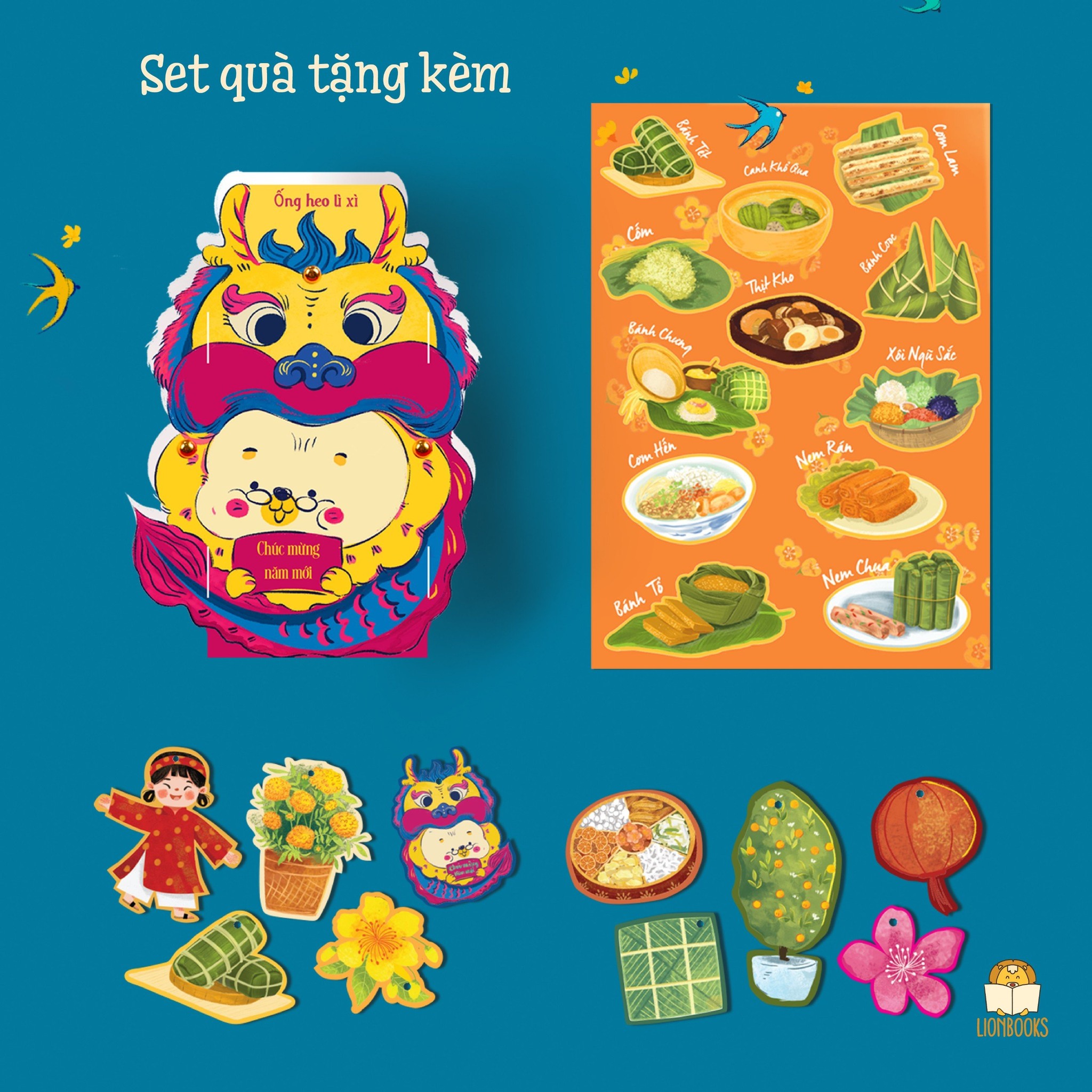 Set sách Tết Trong Tim Mình - Xin Chào Tết Ơi 2024 (1 cuốn Bìa mềm kèm Phong bì và Set quà tặng)