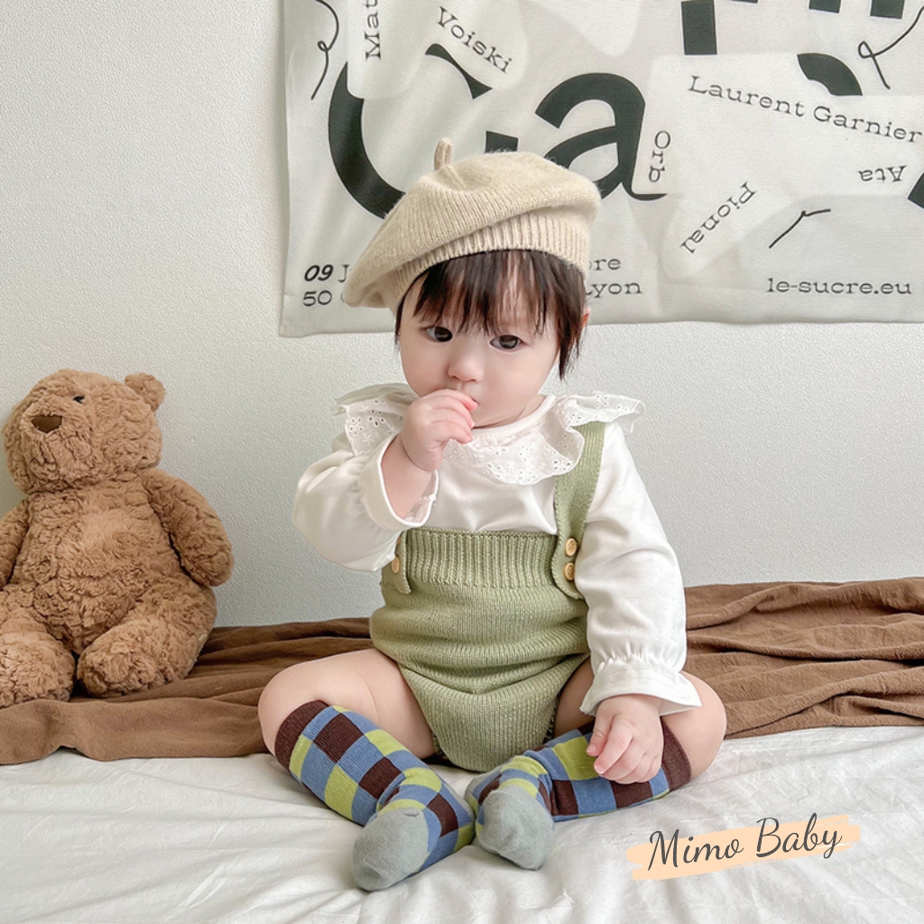 Yếm len kiểu dáng basic mùa thu đông phong cách Hàn Quốc cho bé QA107 Mimo Baby