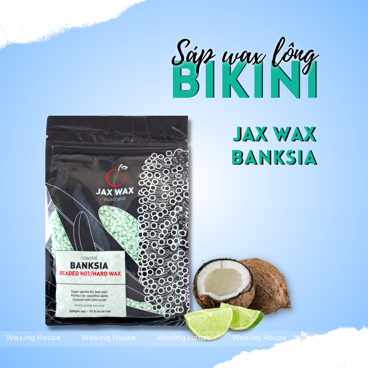 Sáp wax lông nóng dạng hạt Jax Wax Australia Banksia 500g