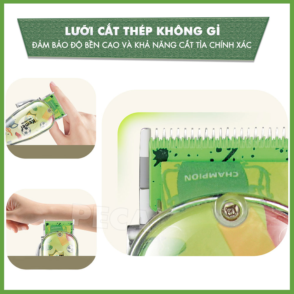 Tông đơ cắt lông thú cưng Kemei KM-CW2100 sử dụng không dây có thể cắt cho chó, mèo...công suất mạnh 5W - Hàng chính hãng