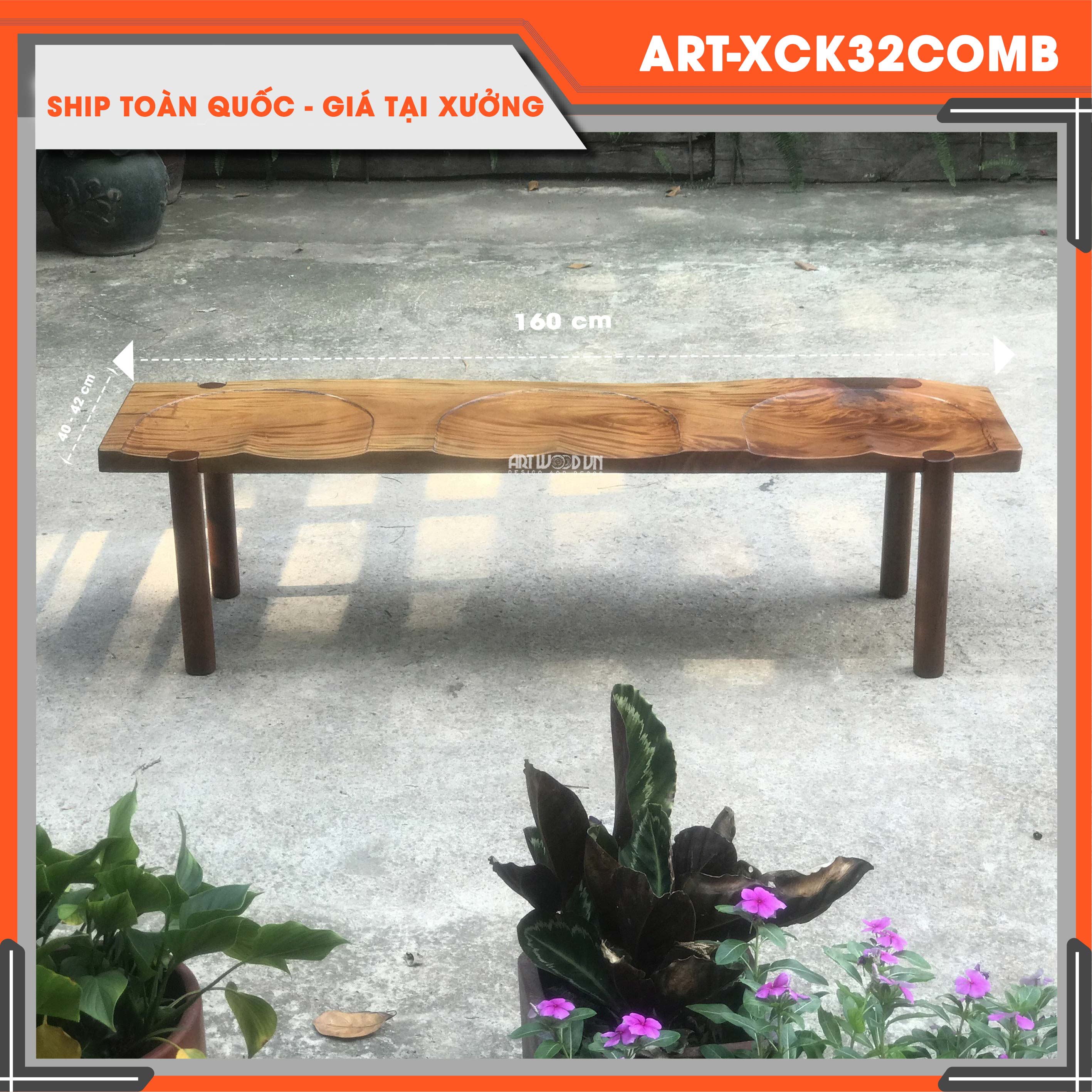 GHẾ BENCH KHOÉT LÕM GỖ XÀ CỪ LÀM MỚI CHO KHÔNG GIAN SỐNG CỦA BẠN