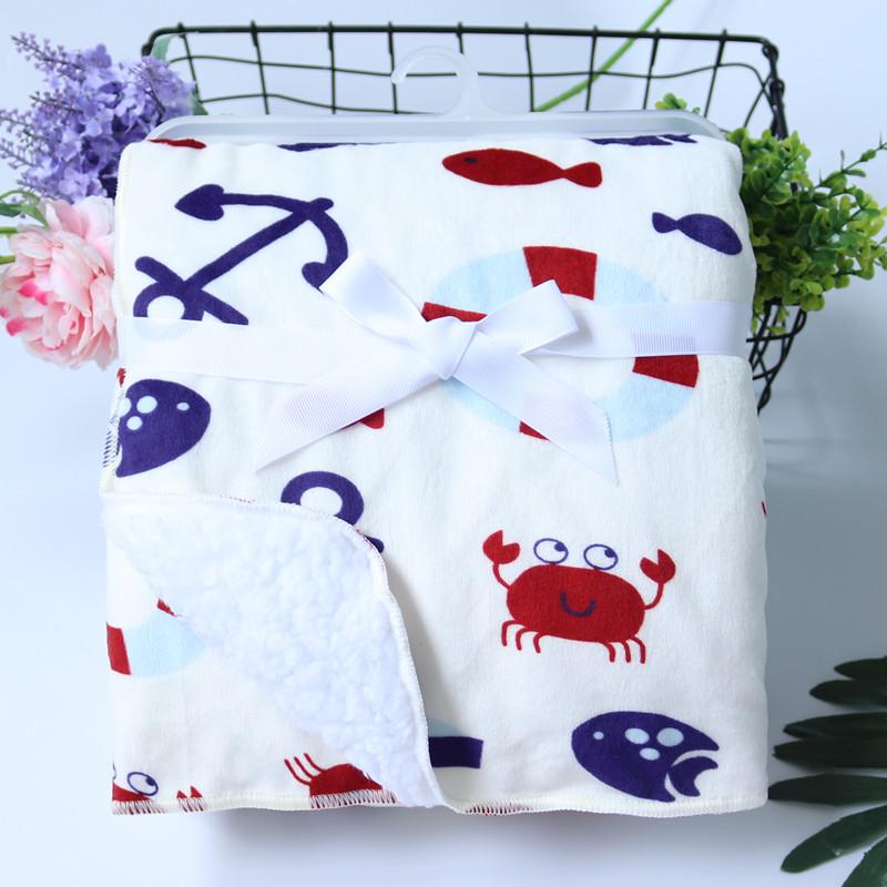 Chăn Cho Bé Mới Làm Dày 2 Lớp Hoạt Hình Trang Trẻ Sơ Sinh Đầm Bebe Sách Bao Da Ốp Lưng Xe Đẩy Quấn Bé Sơ Sinh Gối