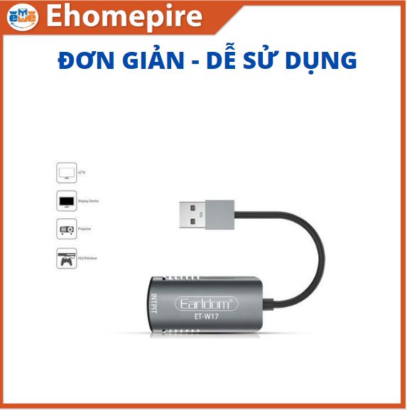 Bộ Chuyển Đổi Chân USB  ra HDMI Earldom W17- Hàng chính hãng