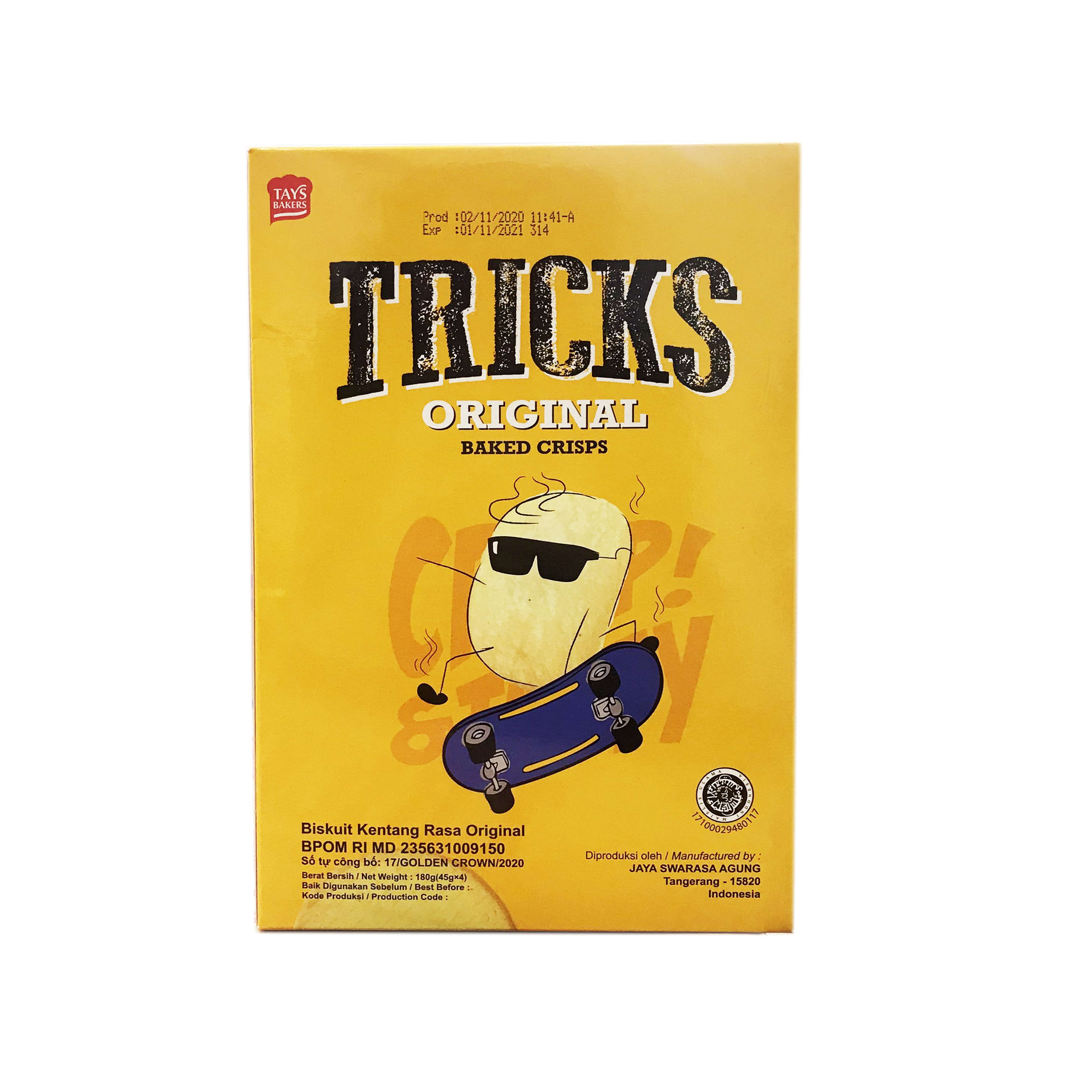 Bánh Crackers Khoai Tây Nướng Tricks Vị Truyền Thống 180g
