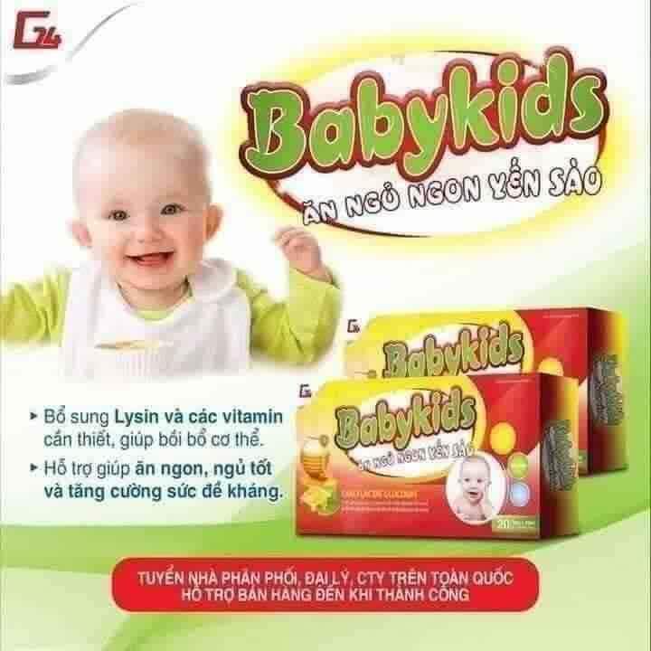 Combo 5 Hộp Babykids Yến Sào-Siro Ăn Ngủ Ngon Cải Thiện Cân Nặng Cho Bé