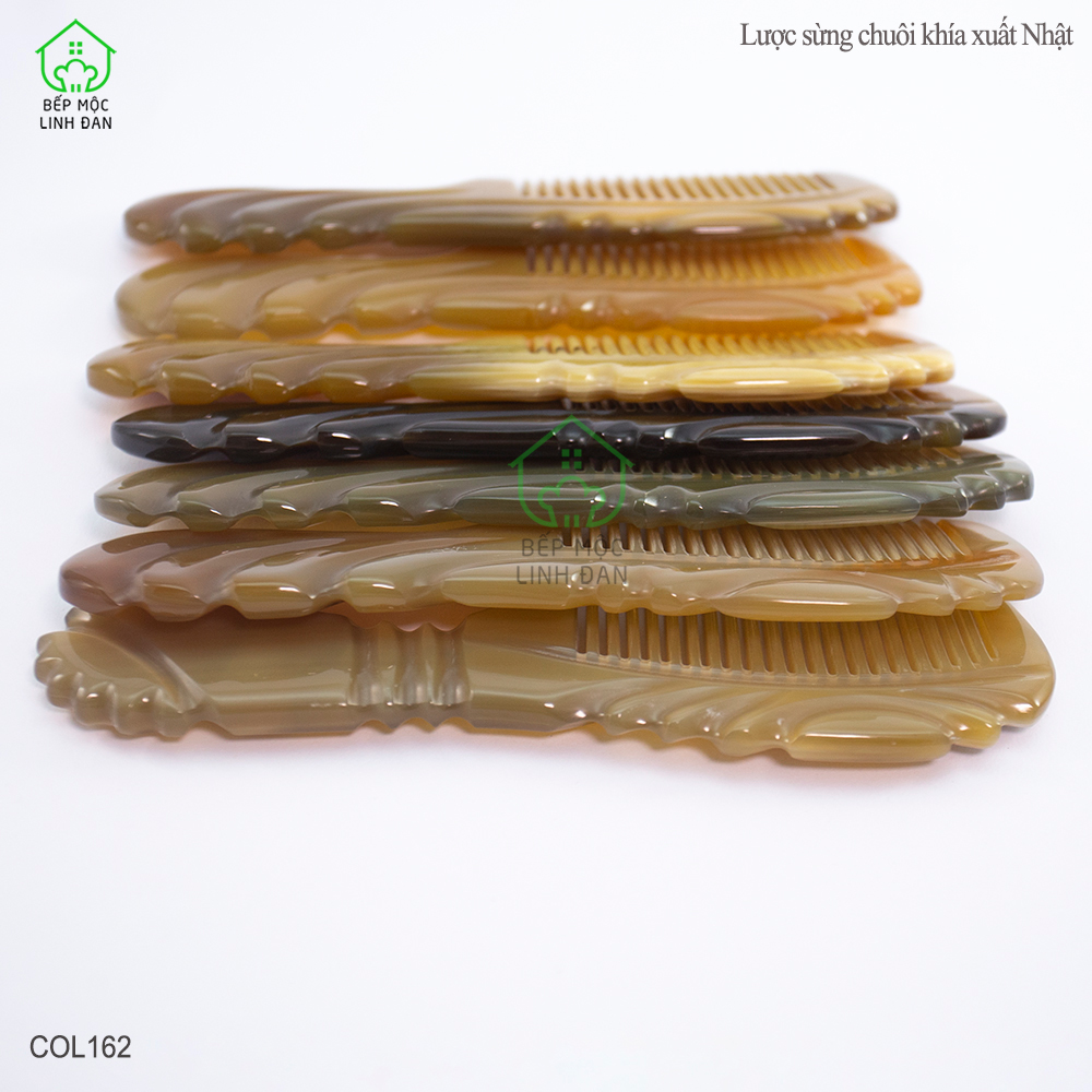 Lược Sừng Chuôi Khía Xuất Nhật (Size: M-16cm) Cỡ Nhỏ Có Thể Bỏ Túi [COL162]