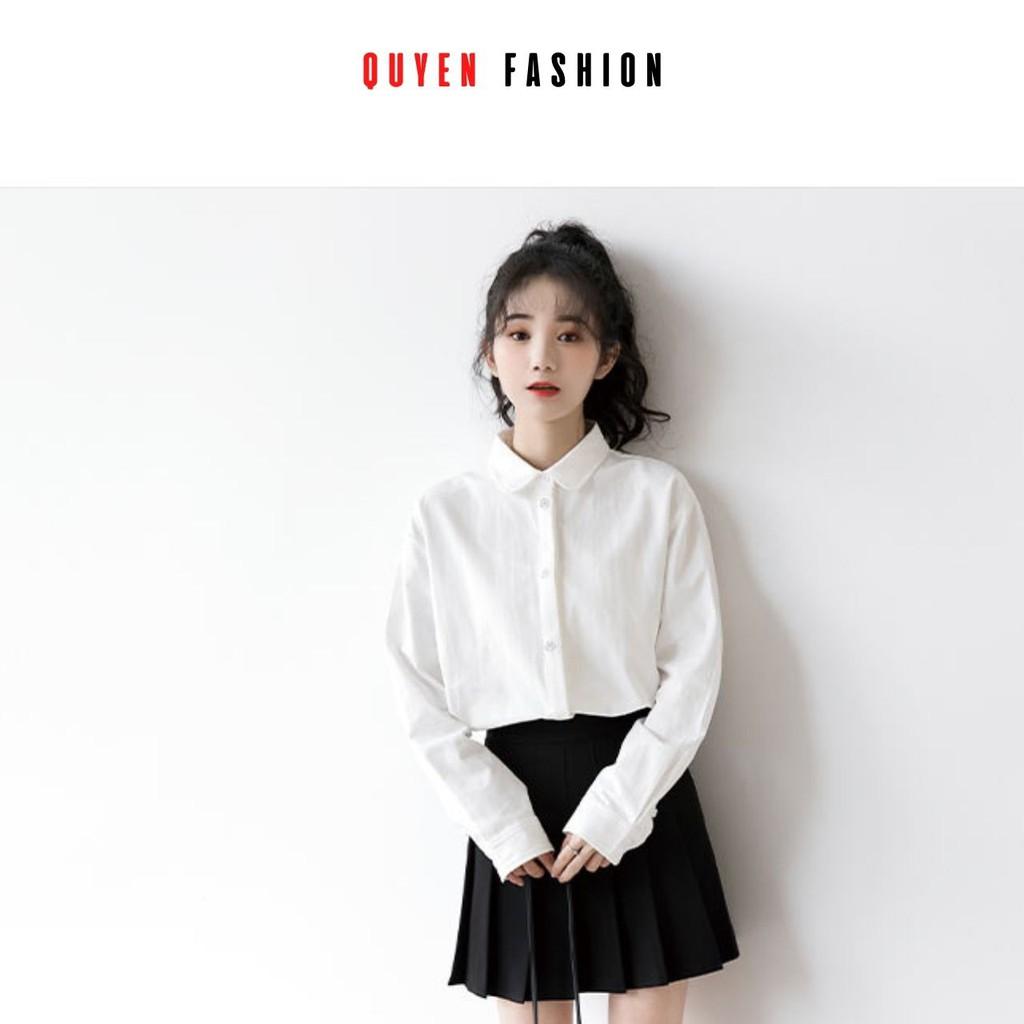 Sơ Mi Thêu Litter Duck Nẹp Giấu Khuy Xinh Xắn, Áo Công Sơ Quyên Fashion Trẻ Trung SMT002