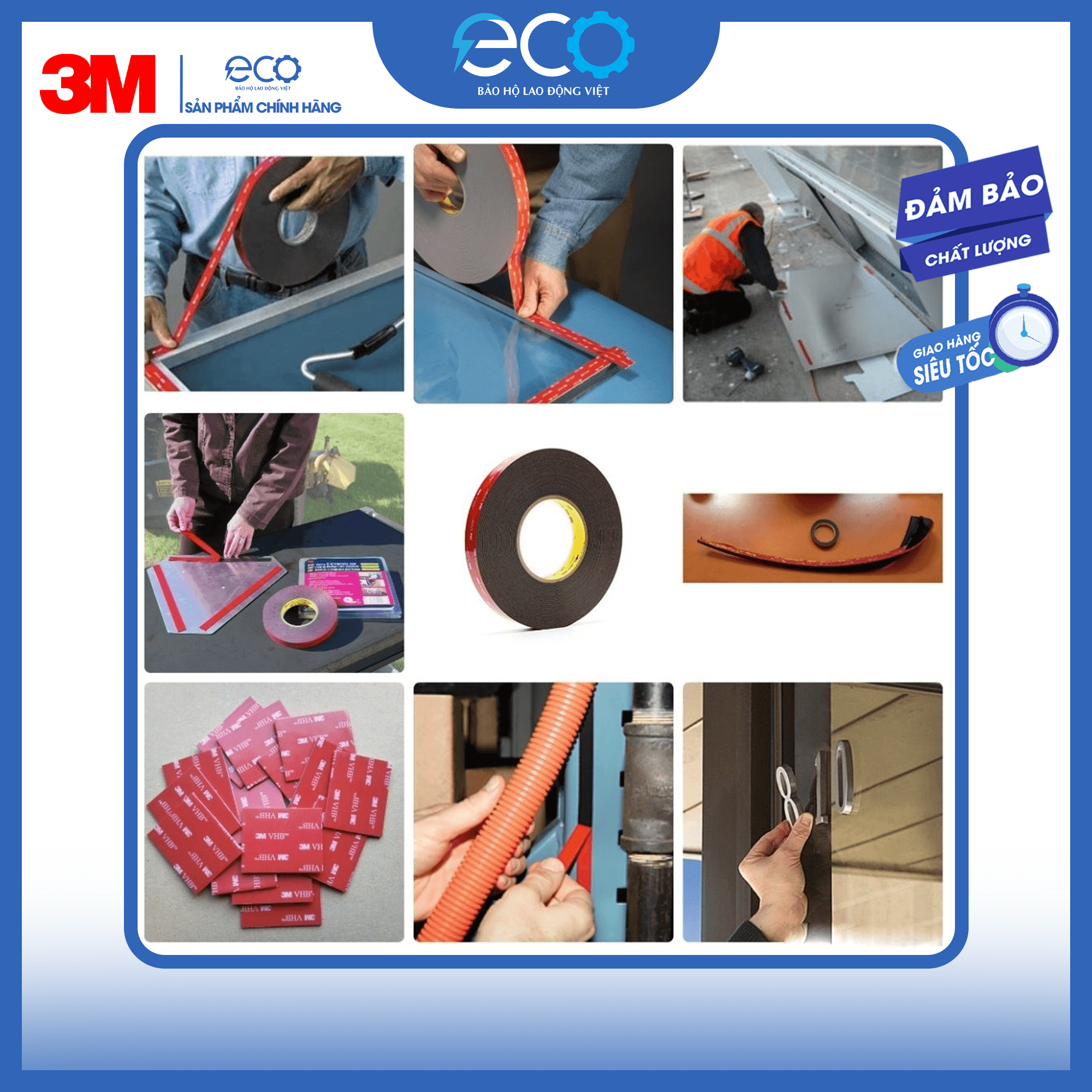 Băng keo cường lực siêu dính 2 mặt 3M 5952 kích thước 12mm x 4.5m