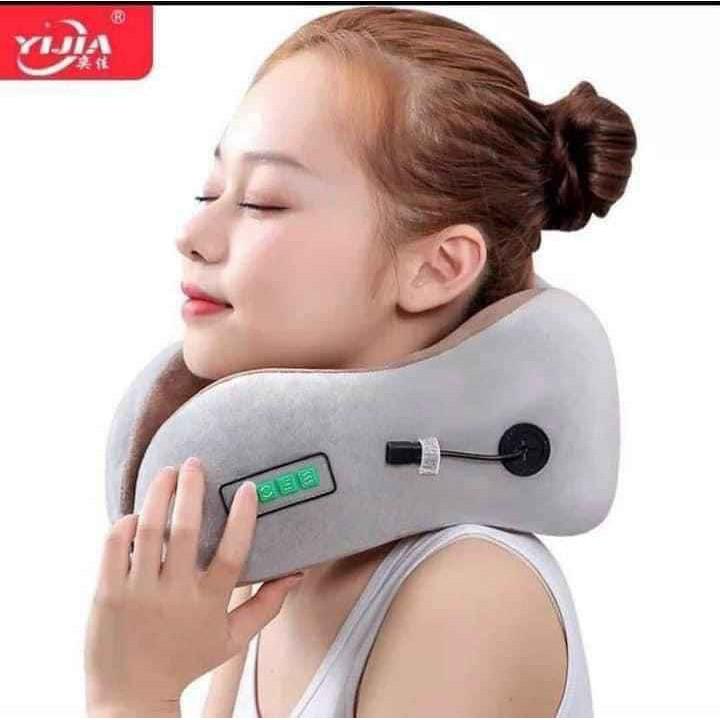 Gối Massage Vòng Cổ Chữ U 360 Đa Năng Nhật Bản - Hỗ Trợ Mát Xa Vùng Cổ - Vai Gáy Cho Người Ngồi Văn Phòng