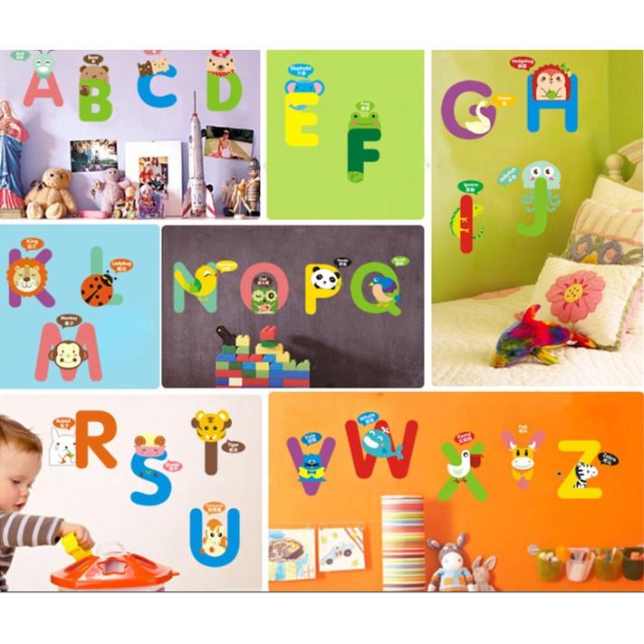 Decal trang trí tường Bảng Chữ Cái vui nhộn Cho Trẻ
