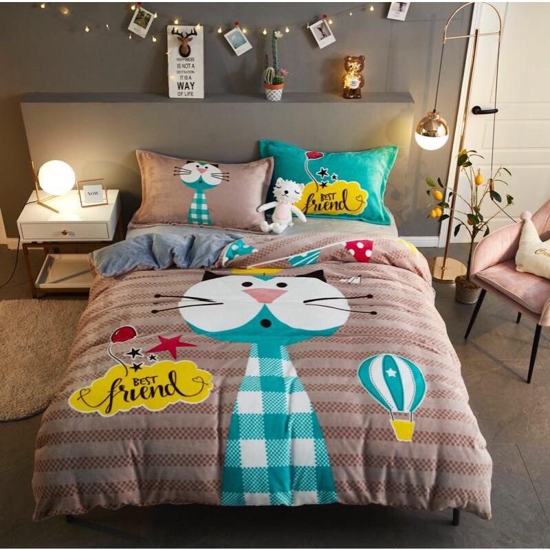Bộ Chăn Ga Nỉ Nhung 3D Mẫu Mới 2019 - Hàng uy tín