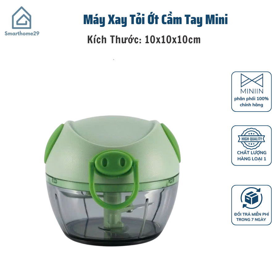 Máy Xay Tỏi Ớt Cầm Tay Mini Hình Mặt Lợn Kute – Xay Gia Vị Tiện Lợi Với 2 và 3 Lưỡi Dao - HÀNG CHÍNH HÃNG MINIIN
