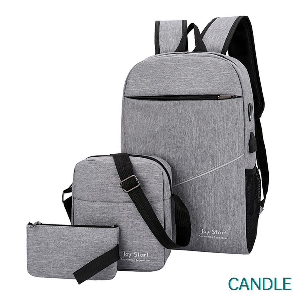 Set 3 Ba Lô Túi Ví Nylon Thời Trang Unisex