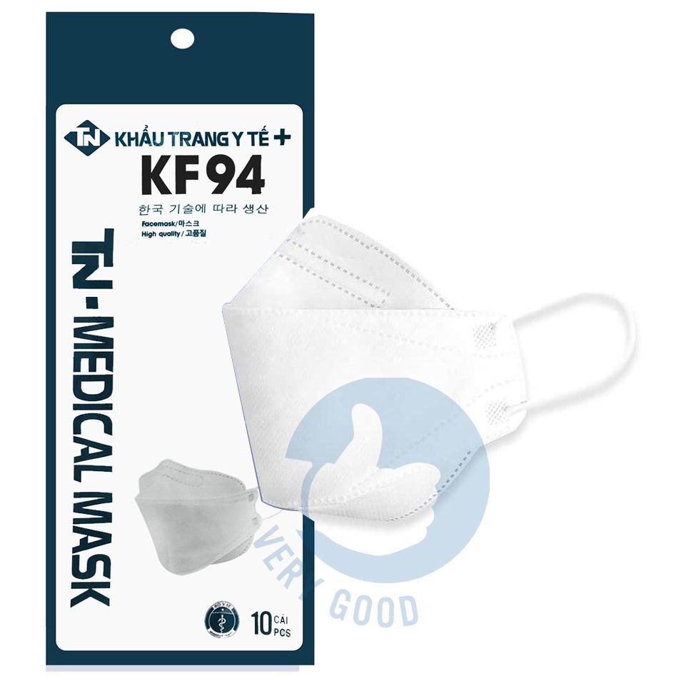 Túi 10 khẩu trang 4 lớp kháng khuẩn KF94 dày dặn chống khói bụi vi khuẩn