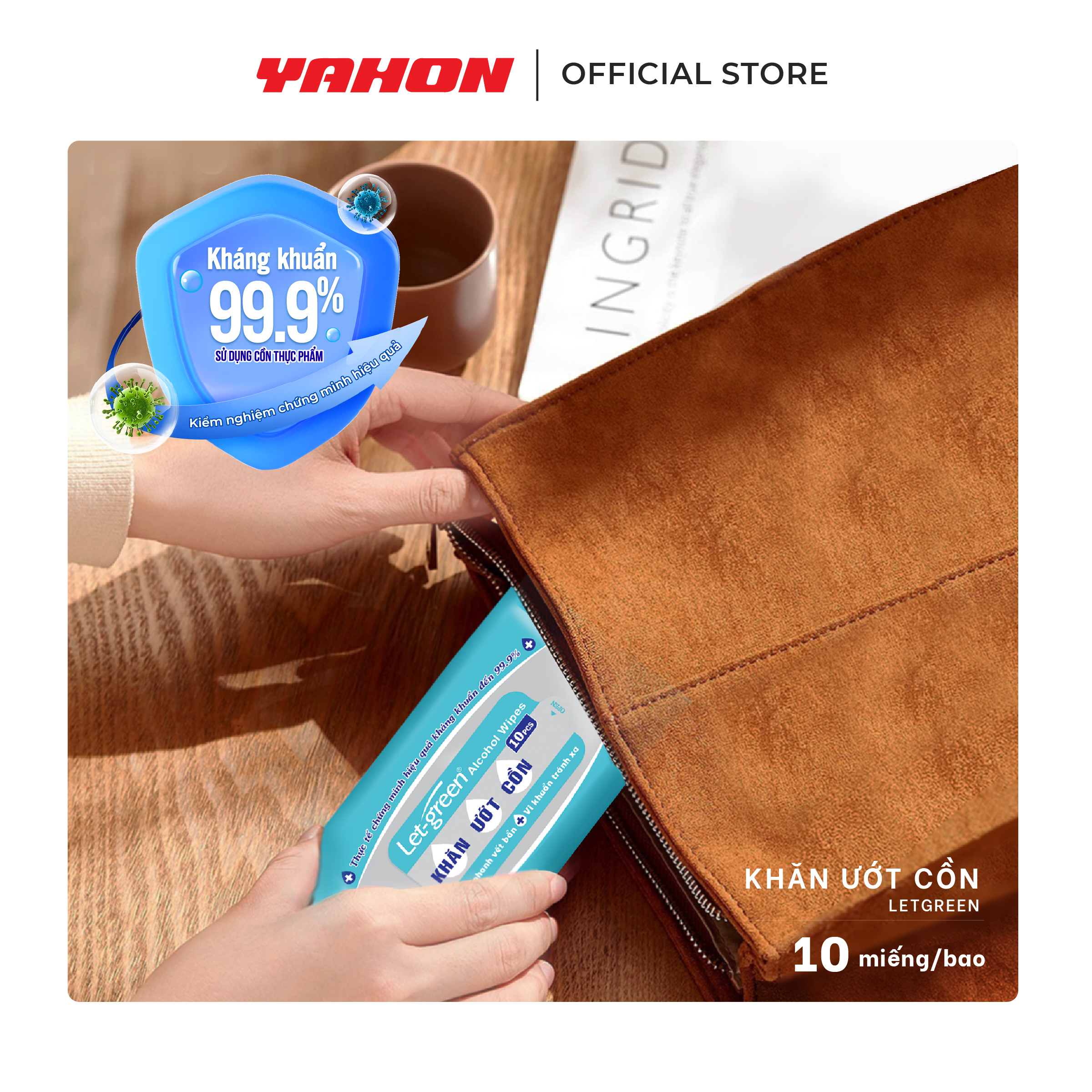 Combo Khăn Ướt Cồn LET-GREEN 10 Miếng/Gói