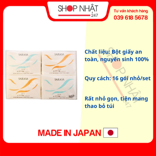 Set 16 gói khăn giấy bỏ túi cao cấp nội địa Nhật Bản