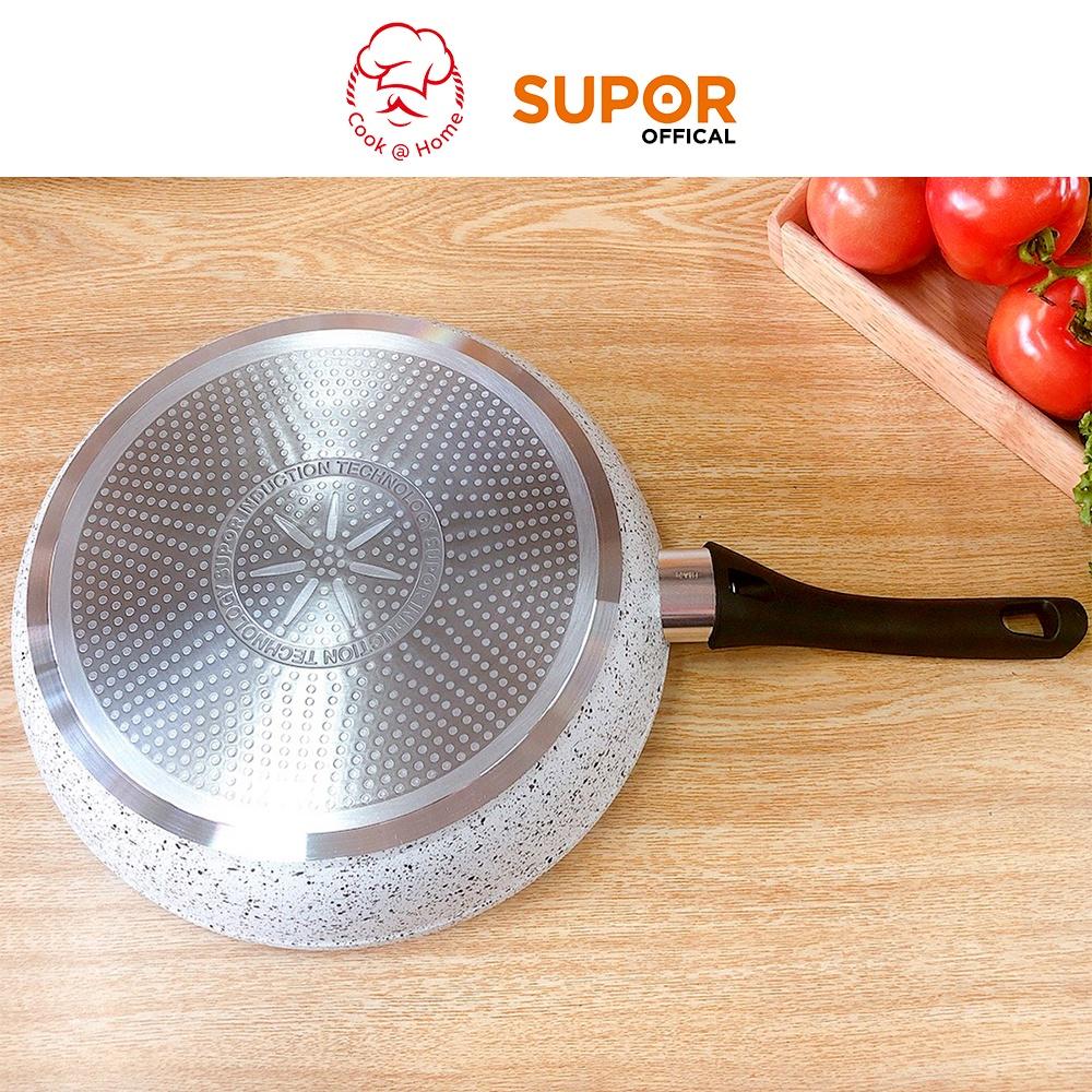 Chảo vân đá chống dính dùng trên bếp từ Supor Rock size 24, 26, 28cm F23A24IH F23A26IH F23A28IH