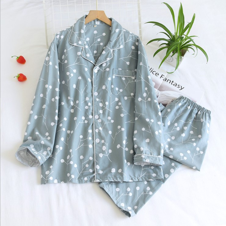 Pijama dài tay, Đồ bộ nữ mặc nhà cao cấp Azuno AZ1111 Chất Liệu Cotton Hè Thu