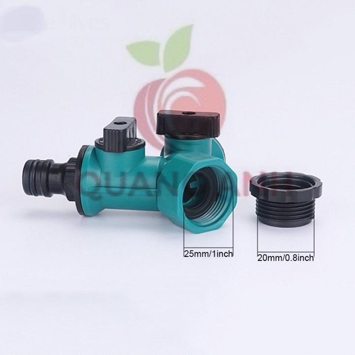 Đầu Chia Vòi Nước, Van Chữ Y Chia 2 Đường Nước Có Van Khoá Phi 27mm - ND8