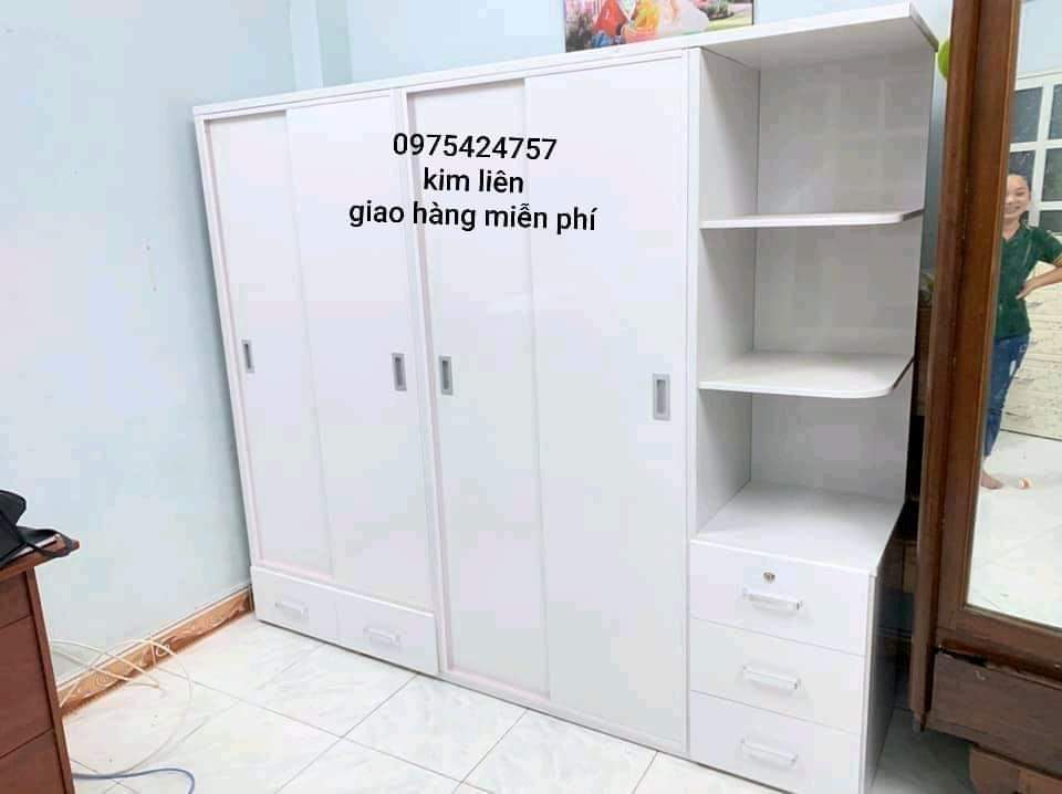 Tủ nhựa đài loan 4 cánh 1 kệ cửa lùa