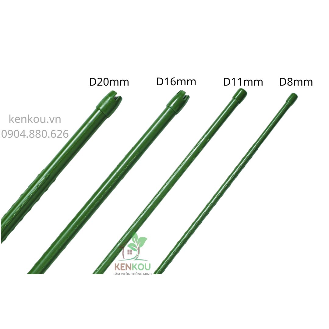 Thanh làm giàn D11mm x 1.5m Combo 20 thanh Hàng Chính Hãng DAIM Nhật Bản lõi thép bọc nhựa - cây làm giàn leo: mướp, bầu