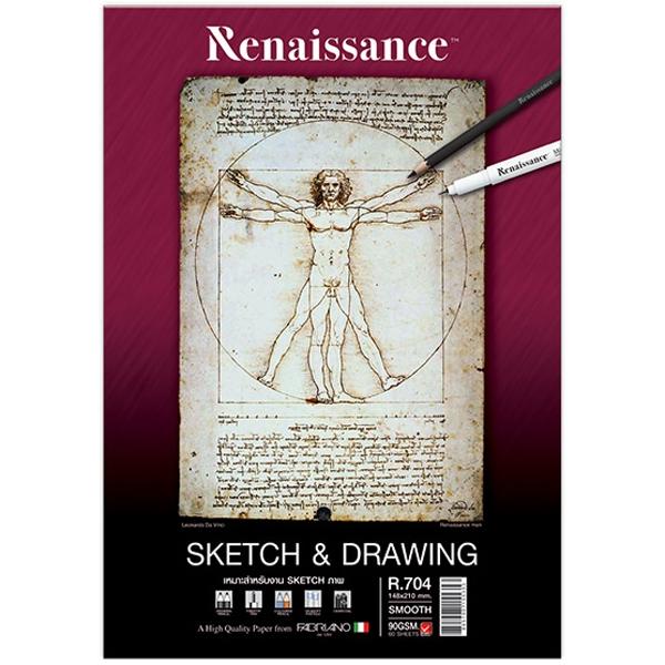 Tập Vẽ Sketch A5 90gsm - Renaissance R704 (60 Tờ)