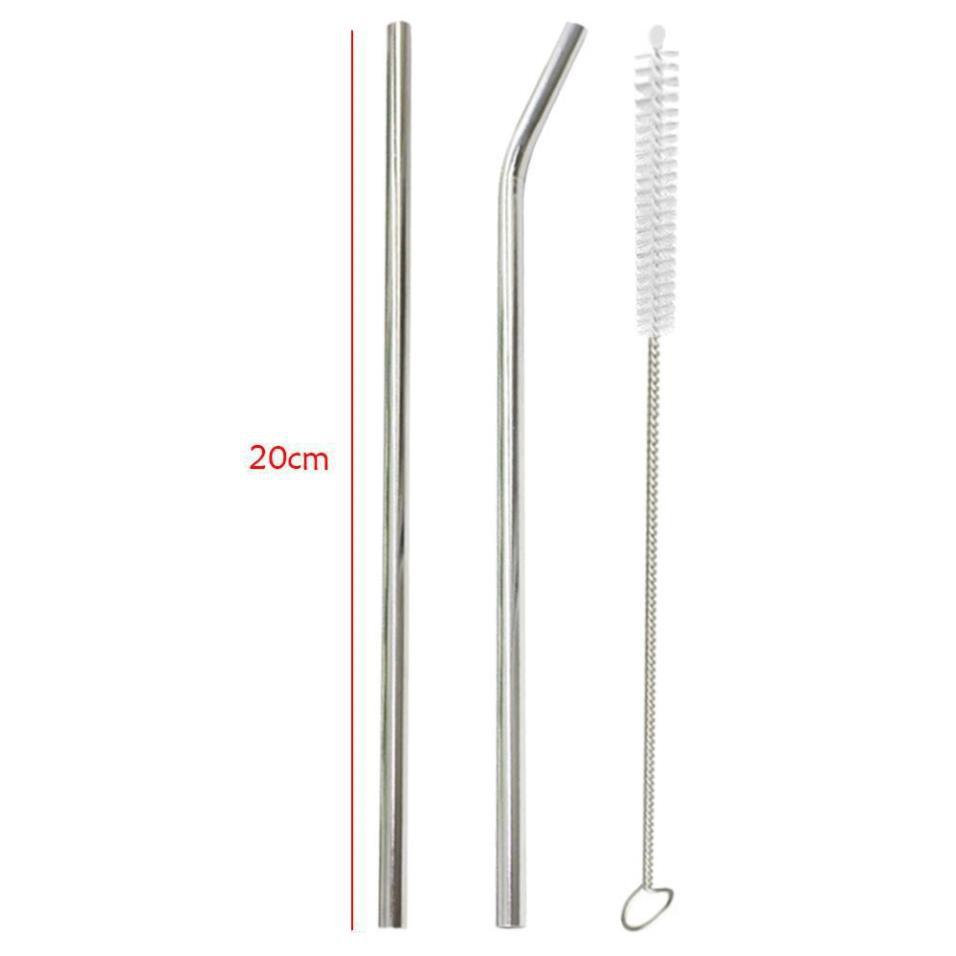 Bộ 2 ống hút bằng thép không gỉ kèm cọ rửa