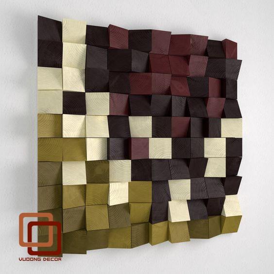 Tranh gỗ trang trí 3D MÀU SẮC XINH XẮN (Wood mosaic) - (KÍCH THƯỚC 30x30 và 50x50cm)