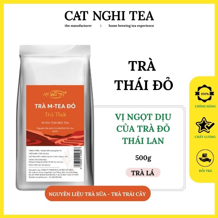 Trà Thái Đỏ [500g - vị trà Thái ngọt dịu] Trà đen CAT NGHI TEA, Nguyên liệu chuẩn pha trà sữa và trà trái cây thơm ngon