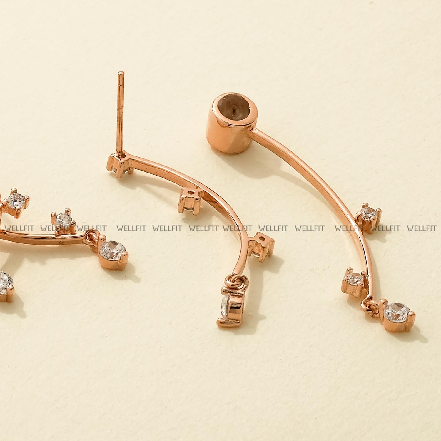 Hoa tai hình cá đính đá phong cách đơn giản hiện đại hàn quốc-HTH0017