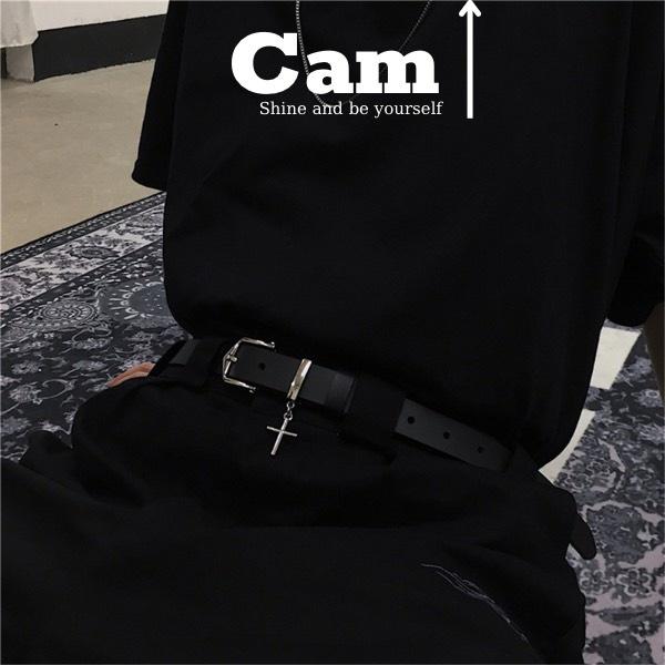 Thắt Lưng Nam Nữ Chữ thập bản nhỏ phong cách Hip hop trẻ trung - Dây Lưng Nam Nữ Unisex Mặt Kim Loại Streetstyle