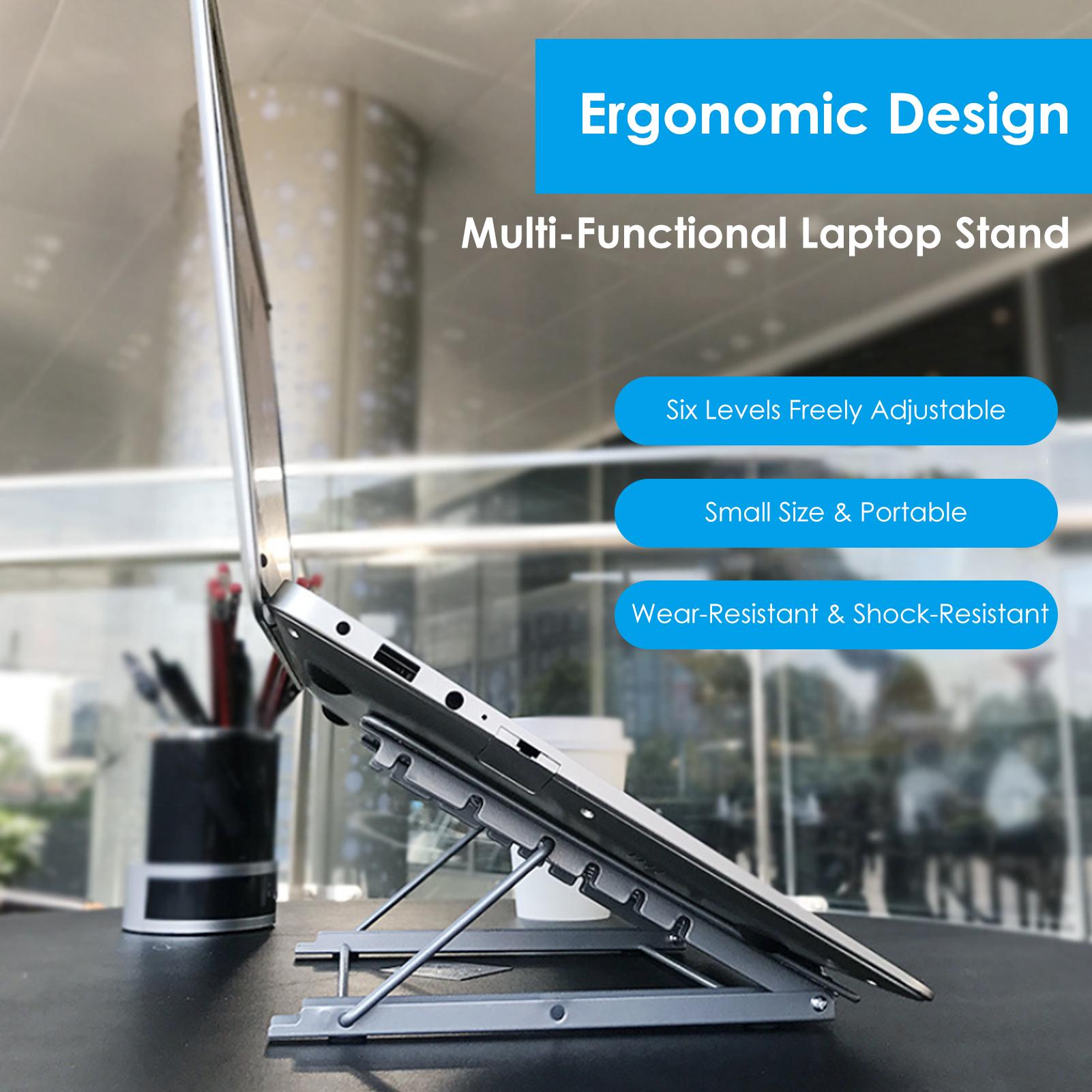 Giá Đỡ Laptop Máy Tính Xách Tay Bằng Kim Loại 6 Mức Độ Cao Phù Hợp