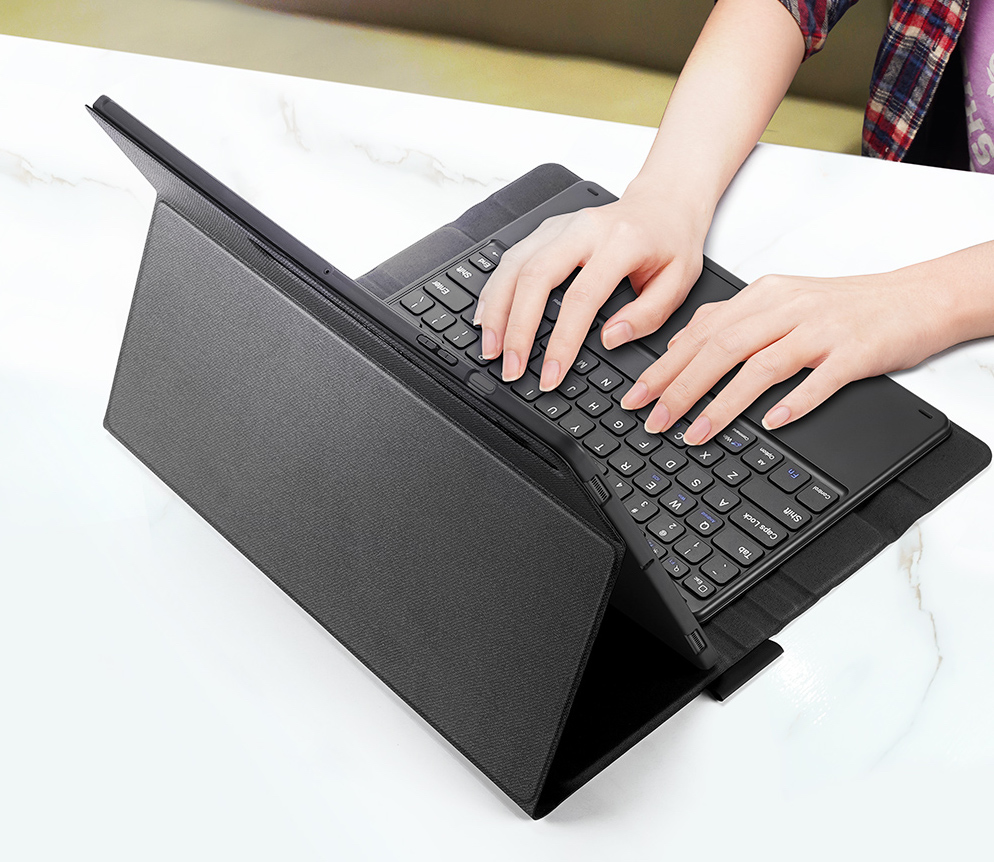 Bao Da Kèm bàn Phím Cho SamSung Tab S7, S7 FE, S7 Plus, Tab S8, S8 Plus Chính Hãng Dux Ducis Bàn Phím Kết Nối Bluetooth và Có Di Chuột TrackPad - Hàng Chính Hãng