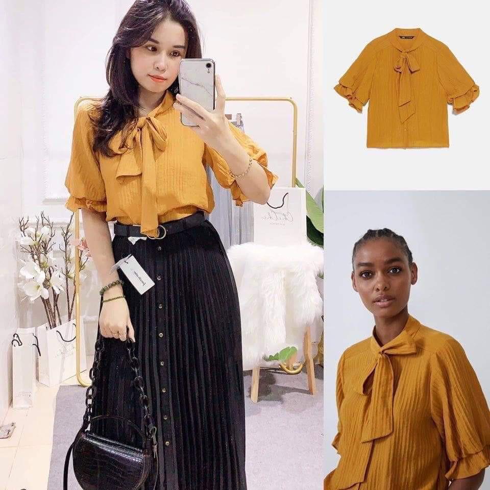 Áo Blouse bèo nơ cổ có sẵn 3067/117 3067117