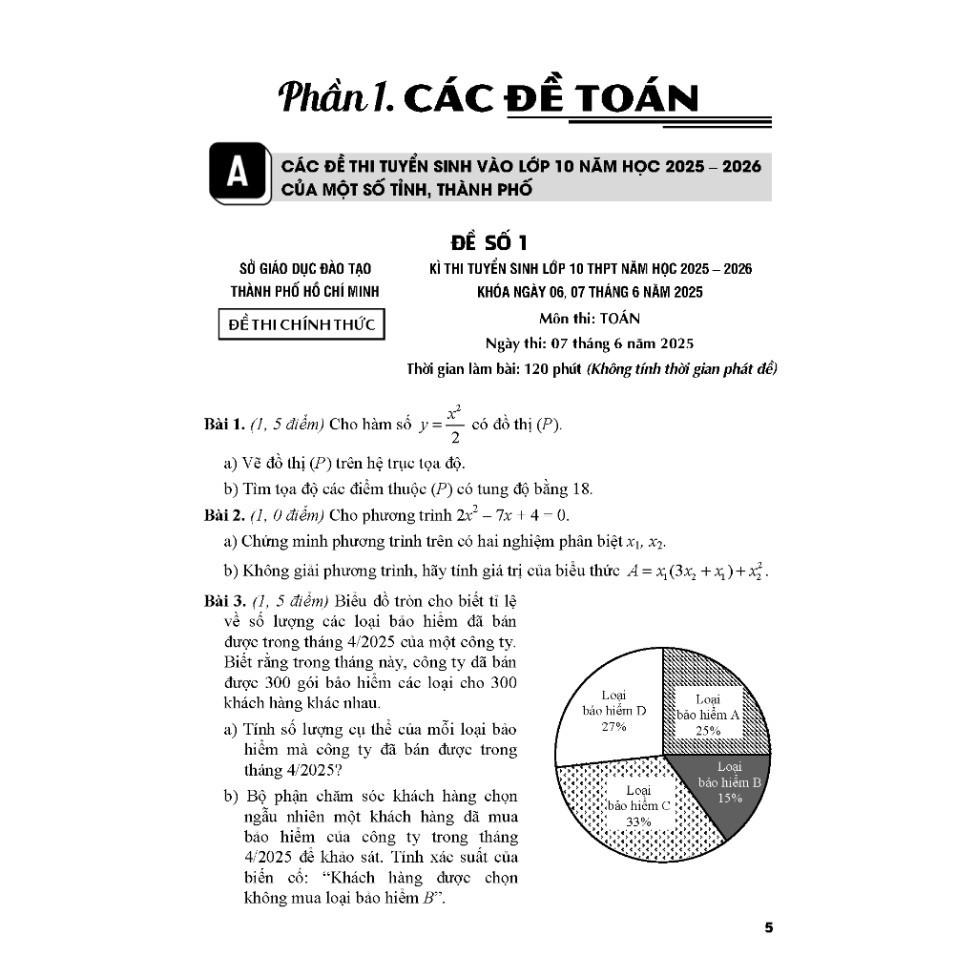Đề thi vào lớp 10 môn toán theo cấu trúc mới năm 2025 (dùng chung) - HA