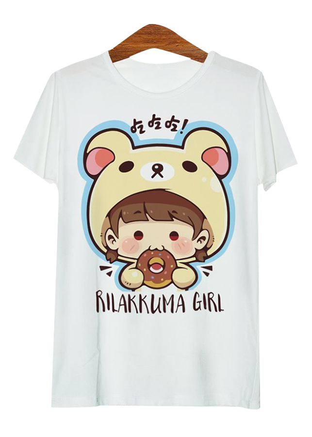Áo thun tay màu Cô bé Rilakkuma ATCP165