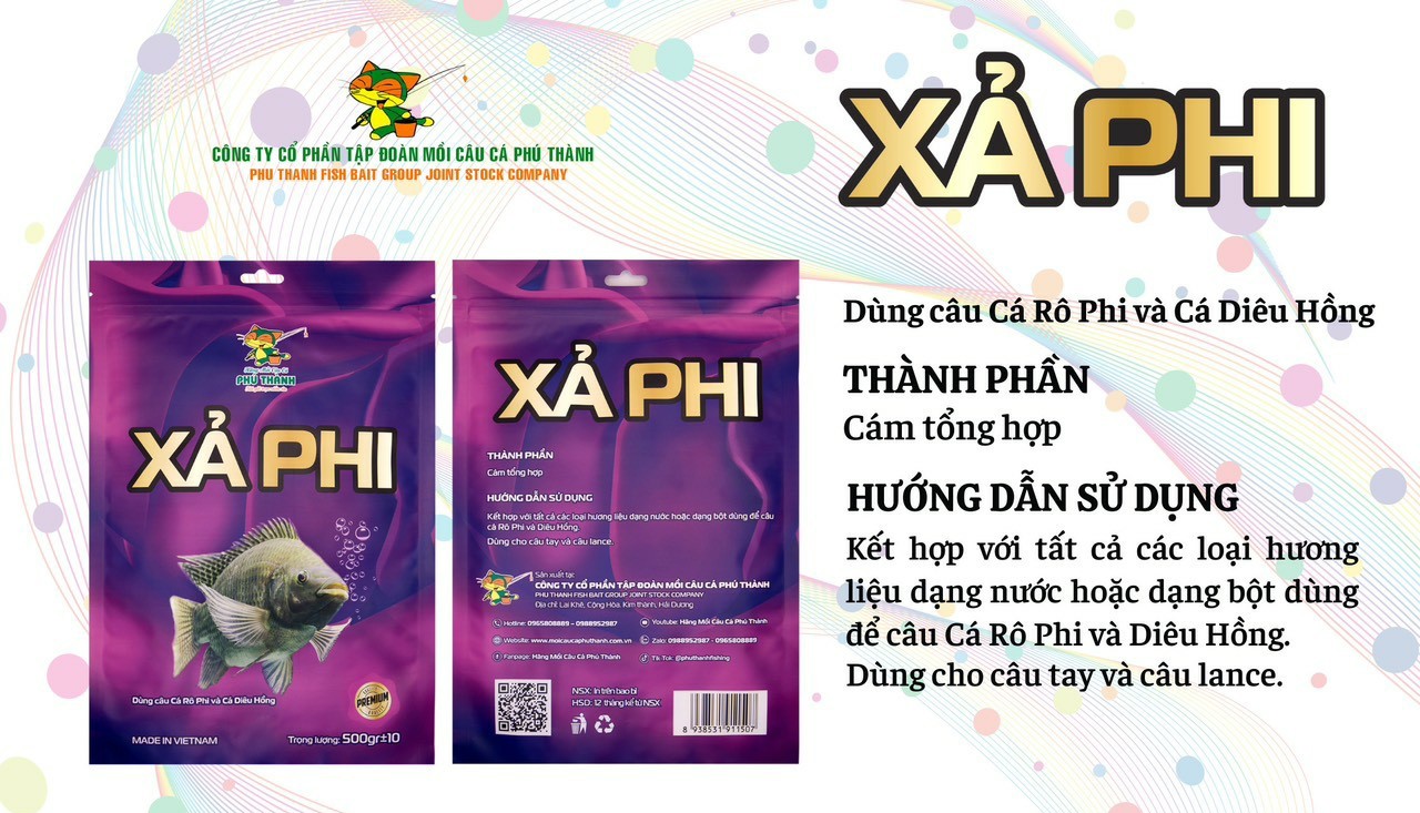 Xả phi. Hãng mồi câu cá Phú Thành