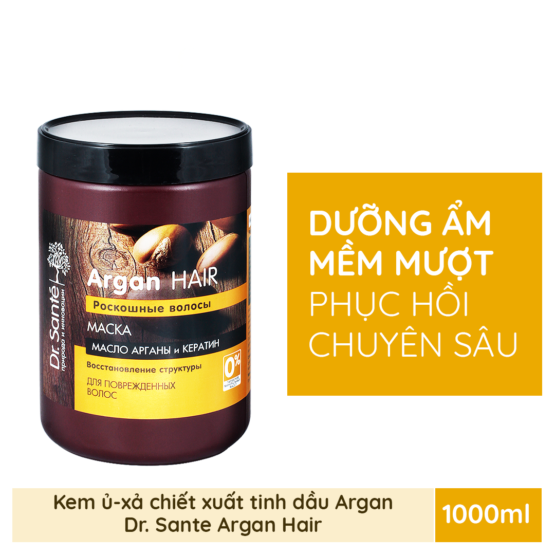 Kem ủ tóc Dr. Sante Argan Hair phục hồi hư tổn 1000ml