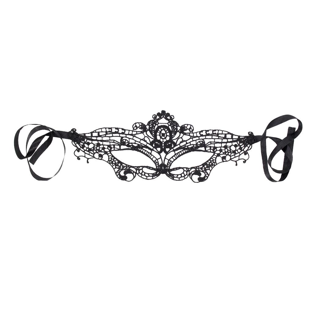 Gorgeous Venetian Black Lace Eye Mask Masquerade Fancy Dress Party Mask