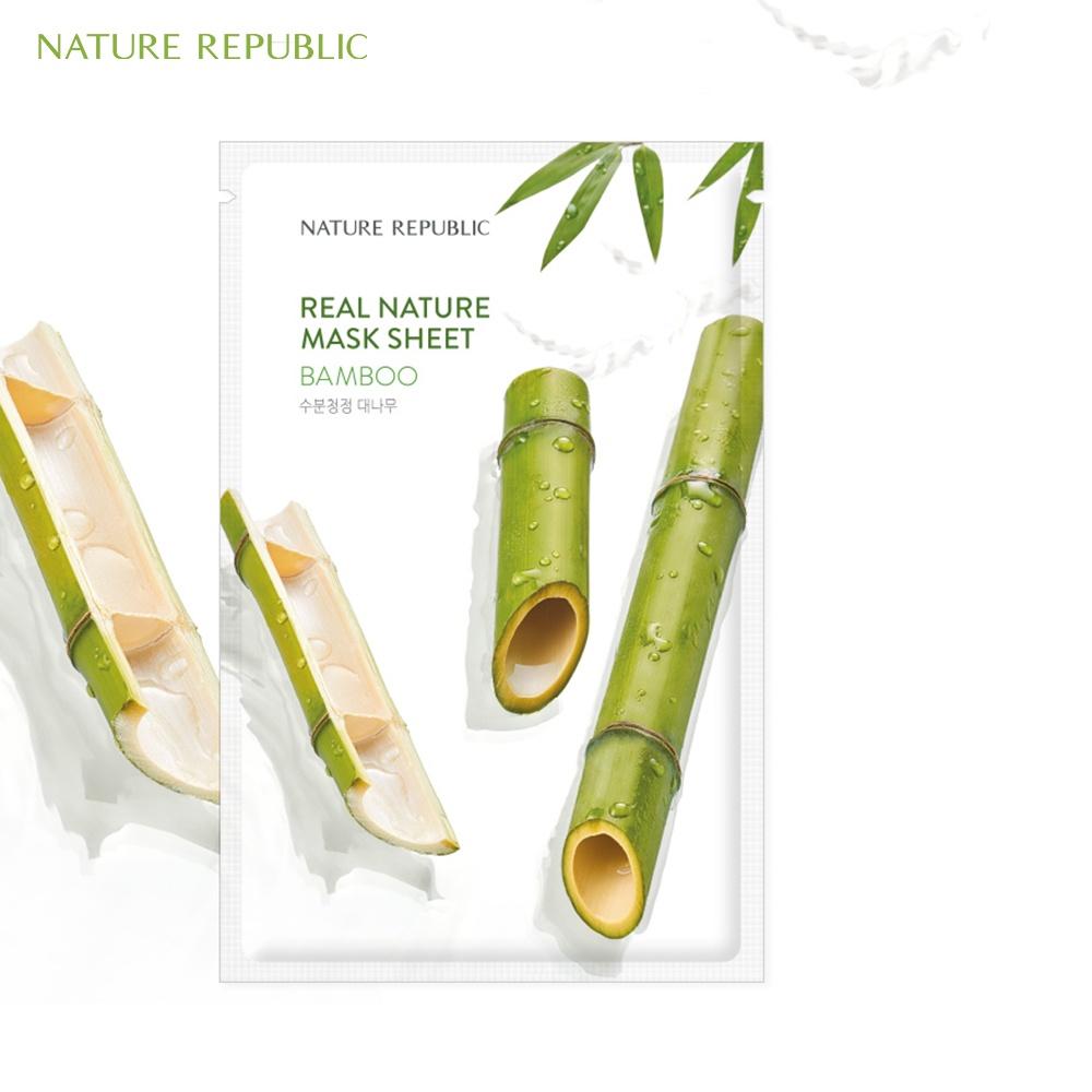 Nature Republic Mặt nạ giấy dưỡng ẩm, cấp nước cho da Real Nature Bamboo Mask Sheet 23ml