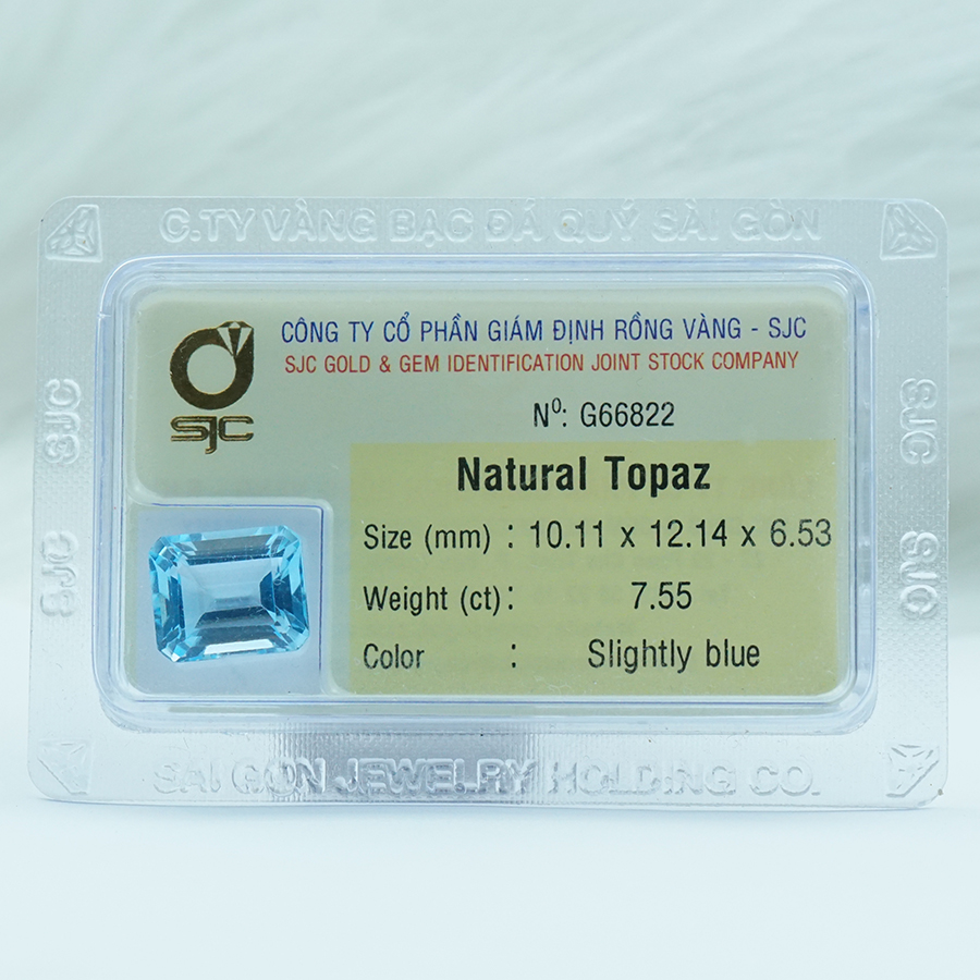 Viên đá kiểm định Topaz tự nhiên mài giác chữ nhật - 66822