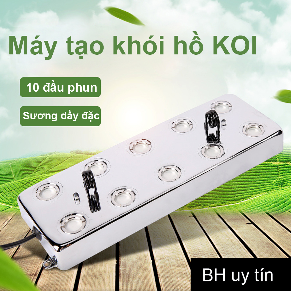 Máy tạo khói hồ cá Loại Lớn 10 đầu, 36V cao cấp có phao nổi