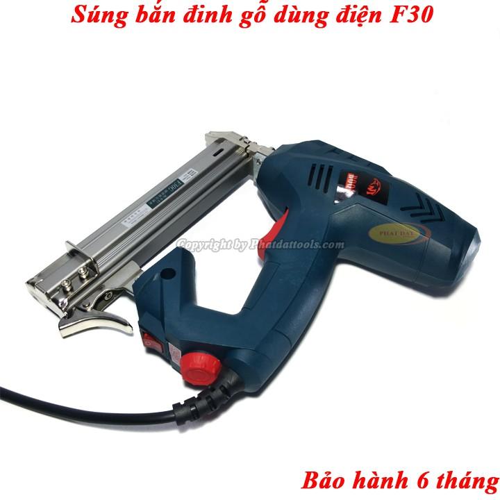 Súng bắn đinh gỗ F30 chạy điện 220V-Máy bắn đinh gim thẳng F30-Tặng kèm hộp 5000 đinh F30