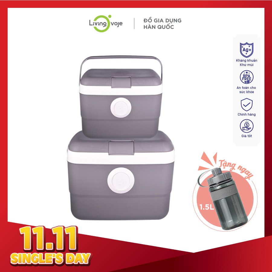 Combo thùng đá giữ nhiệt đa năng Hàn Quốc 9L + 21L