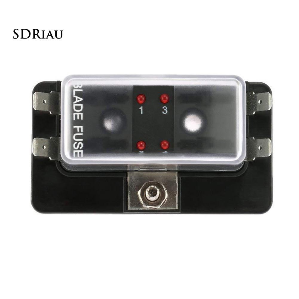 Hộp Cầu Chì 4/6/10 Có Đèn Led Cho Xe Hơi, Tàu Thuyền