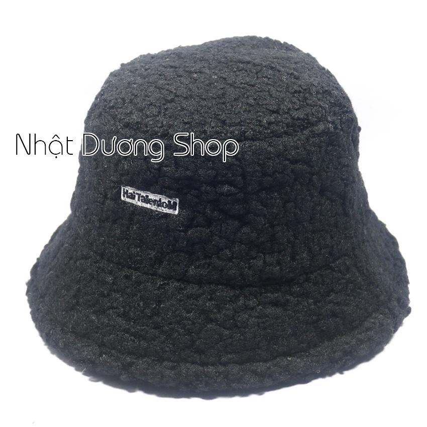 Nón Bucket Lông Cừu Chất Dày Phối Chữ Siêu Xinh Quảng Châu RQN1976