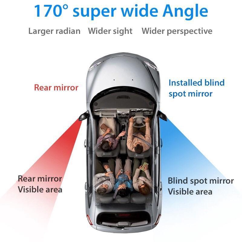Bộ 2 gương chiếu hậu góc rộng 360 độ có thể điều chỉnh góc nhìn điểm mù cho xe hơi