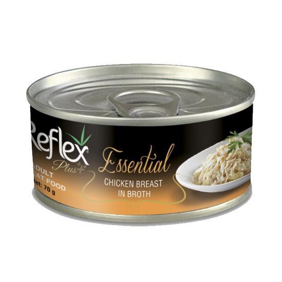 Thức ăn cho mèo Reflex Plus Essential Adult Cat Can Food With Chicken & Cheese (hương vị Thịt gà và Phô mai) 70g