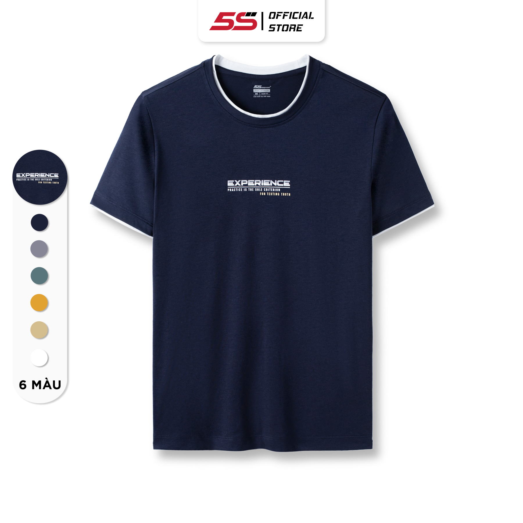Áo Thun Nam Ngắn Tay 5S EXPERIENCE, Chất Liệu Micro Cotton Air, Siêu Mềm, Mát, Thoáng Khí, Thiết Kế Trẻ Trung