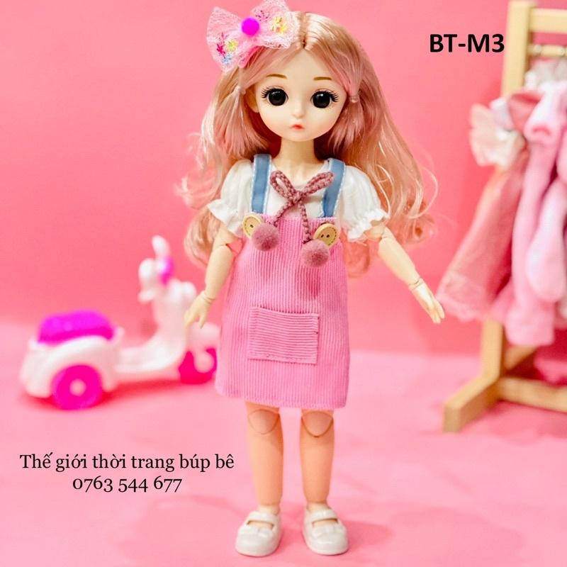 Búp bê 30cm tóc dài phong cách dạo phố, có sẵn áo quần, TẶNG GIÀY BÚP BÊ